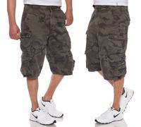 JET LAG Shorts Cargo Pour Hommes Modèle 007 En Camouflage Vert