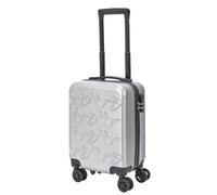 JET LAG, VO00073, Lot de 3 Valises Cabine Embossees Gris Bleu 29L, Conformes aux compagnies aériennes, Coque Rigide, Roues pivotantes, sécurité renforcée