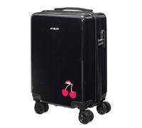 JET LAG - VO0008 Valise Cabine Noir Cerise 28L, Rigide et Durable, Roues Pivotantes à 360°, Cadenas à Code Sécurisé, Fabriquée en Polycarbonate, Style Élégant et Pratique