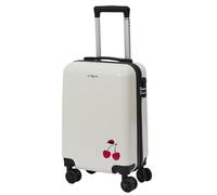 JET LAG, VO00081, Valise Cabine Blanche Cerise 28L, Polyvalence et adaptabilité, Mobilité optimale, Sécurité renforcée, Matériau Durable, Design élégant et Moderne