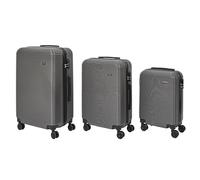 JET LAG - VO0039 Lot de 3 Valises Ibiza - Capacité 43L 68L 95L - Design Moderne - Conçu pour Rangement Optimal - roulettes Multidirectionnelles - Finition Grise