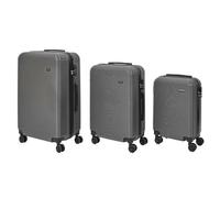 JET LAG, VO0039, Lot de 3 Valises Ibiza Grise 43L 68L 95L, Capacité de Rangement optimale, Design élégant et Moderne, Robustesse et durabilité, Facilité de Transport, Sécurité renforcée