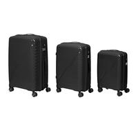 JET LAG, VO0047, Lot de 3 Valises Oslo Noir Extensible 45L 68L 116L, Capacité de Rangement Flexible, Design élégant et Robuste, Facilité de Transport, Sécurité renforcée, Organisation optimale