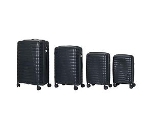 JET LAG - VO0062 - Set de 4 Valises Cabine en Plastique Polypropylène PP avec Roues Amovibles - Légères et Spacieuses - Idéales pour Voyager Facilement - Couleur Gris - Taille Standard