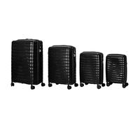 JET LAG - VO0063 - Set de 4 Valises Cabine Noires avec Roues Amovibles - en Polypropylène PP - Légères et Pratiques pour Voyager - Capacité Optimisée - Parfaites pour Les Courts Séjours - Noir