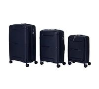 JET LAG - VO0065 - Set de 3 Valises de Voyage en Polypropylène avec Ouverture Frontale - Modèle Sydney - Taille Cabine et Grande - Couleur Navy - Parfaites pour Tous Vos Déplacements