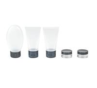 Jet LAG - VO1112, Neceser Kit Voyage 5 Frascos Pratique et Élégant pour Vos Voyages - Conçu pour Cosmétiques et Accessoires - Taille: Standard - Couleur: Bleu ou Rouge