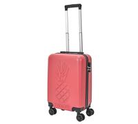 JET LAG - VO134031 Valise Cabine Embossée Ananas - Conçue pour Voyageurs Modernes - 33L - Roues Pivotantes à 360° - Cadenas à Code - Matière ABS - Couleur Corail