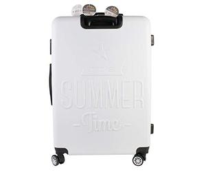 Jet LAG - VO1341, Lot de 3 valises embossées rigides avec Verrouillage intégré, 4 Roues pivotantes, Conçu pour Le Voyage, Tailles 28L, 59L, 100L, Couleurs : Blanc, Bleu, Noir