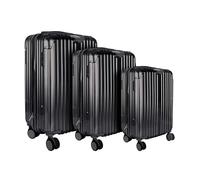 Jet LAG - VO1364 Lot de 3 Valises Rigides - Conçu pour Voyage - 40L, 65L, 100L - Roues Pivotantes - Verrouillage Intégré - Compartiment Zippé - Couleur Noire