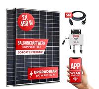 Jet-Line | Centrale électrique de balcon | 900 W 600 W | Photovoltaïque | Système solaire | Prêt à brancher | WiFi | Smart | Balcon | Solaire | Installation PV | Solaire | Balcon