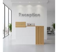 Jet-line Comptoir de réception pour Votre Bureau réception de Bureau 120 cm Avignon Blanc/Aspect chêne