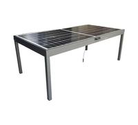 Jet-Line Table de jardin solaire avec module de 450 W, table solaire, support pour centrale de balcon, table de jardin, 6 personnes, noir, 2,18 x 1,10 x 0,785 m