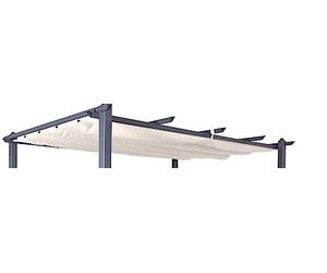 Jet-Line Toit de rechange pour pavillon Luxor 4 x 3 m, beige, pergola, avec trop-plein d'urgence, protection solaire, terrasse, balcon, housse de rechange en polyester enduit 180 g/m²