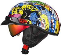 Jet Moto Casque Bol, Open Face Classic Sun Casque Moto Jet Vintage,- Dot/ECE Homologué en pour Scooter Chopper - Casque De Moto Homme Et Femme Demi-Jet,pour Toutes Les Saisons 2,L