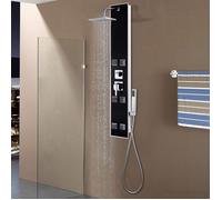 Jet pour baignoire/douche - Magnifique Panneau de douche Verre 18 x 42,1 x 120 cm Noir 46565