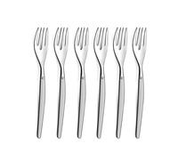Lou Laguiole - Lot de 6 fourchettes à gâteau Jet - Acier inoxydable 18/0, finition sablée 140 mm