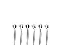 Lou Laguiole Cuillères expresso et moka Jet, Lot x6, Acier inoxydable 18/0, finition sablée, 114 mm