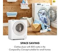 Sèche-linge compact Klarstein Jet Set 2500 - 2,5 kg - Evacuation - Blanc
