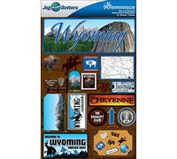 Jet Setters Dimensional Stickers-Wyoming