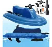 Jet Ski Gonflable 500 W, Jet Ski Electrique, Avec Doubles Ailerons Amovibles Et Hélice Sous-Marine (En Option), Capacité De Charge De 150 Kg, 10 Vitesses Réglables, Scooter Des Mers,Boat+Propeller