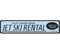 Jet Ski Rental Sign Personalized 5 Cents/Hour Beach Location Metal Wall Decor