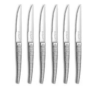 LOU LAGUIOLE - Set de 6 couteaux steak - Jet - Acier inoxydable 18/0, Finition Textil - Longueur 224 mm