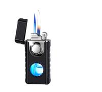 Jet Torch Briquet Double Flamme Briquet Coupe - Vent Butane Recharge Grand Cadeau pour Homme Plus léger (B5)