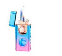 Jet Torch Briquet Double Flamme Briquet Coupe - Vent Butane Recharge Grand Cadeau pour Homme Plus léger (B3)