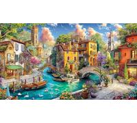 Jet Volant au-Dessus de la Carte et des Villages Puzzle pour Adultes 1000 pièces Défi de Jeu éducatif Extremement Difficile pour activité Maison & Cadeau Amusant 38x26cm/1000pcs