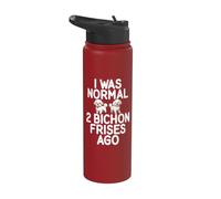 J'étais normal il y a 2 Bichon Frises drôle Bichon Frise Stainless Steel Insulated Water Bottle