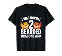 J'étais Normal, il y a 2 Dragons barbus, drôle et Fier, propriétaire d'un Animal T-Shirt Graphique avec Valeur, Homme, Noir, M