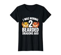 J'étais Normal, il y a 2 Dragons barbus, drôle et Fier, propriétaire d'un Animal T-Shirt Graphique avec Valeur, Femme, Noir, S