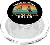 J'étais Normal il y a 2 Weimaraners Weimaraner PopSockets PopGrip pour MagSafe
