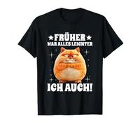 « J'étais plus léger » « Ich auch Dicke Katze » T-Shirt