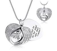 J'étais Son Ange Maintenant il est à Mon Collier urn Collier Crémation Pendre Heart Wings Famille