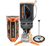 Jetboil Flash Réchaud portable à ébullition rapide avec presse française en silicone et allumage automatique pour camping et randonnée, brûleur au propane/isobutane avec tasse de cuisson, nouveau pour