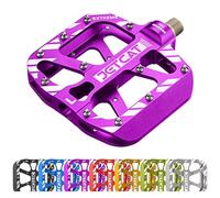 JETCAT Pédales de vélo de montagne - Pédales plates de vélo pour BMX MTN Road Gravel E-Bike, pédales BMX, pédales plates, pédales de vélo de route, pièces spécialisées, métal aluminium 9/16" violet