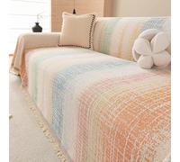Jeté de canapé bohème, Housse de canapé Universelle Toutes Saisons | Housse de protection universelle for meubles, grande couverture décorative, housse de canapé en Chenille(B,180x150cm)