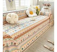 Jeté de canapé bohème, Housse de canapé Universelle Toutes Saisons | Housse de protection universelle for meubles, grande couverture décorative, housse de canapé en Chenille(A,180x150cm)