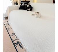Jeté De Canapé Chenille 1/2/3/4 Places,Housse De Canapé,Jete De Canape,Couvre Canapé Confortable Couverture De Canapé,Polyvalent,Pou Lit,Salon,Animaux,Enfants,Sofa Cover,Blanket (Blanc,180x180cm)