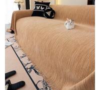 Jeté De Canapé Chenille 1/2/3/4 Places,Housse De Canapé,Jete De Canape,Couvre Canapé Confortable Couverture De Canapé,Polyvalent,Pou Lit,Salon,Animaux,Enfants,Sofa Cover,Blanket (Kaki,180x230cm)