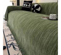 Jeté De Canapé Chenille 1/2/3/4 Places,Housse De Canapé,Jete De Canape,Couvre Canapé Confortable Couverture De Canapé,Polyvalent,Pou Lit,Salon,Animaux,Enfants,Sofa Cover,Blanket (Vert,180x260cm)