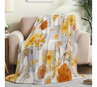 Jeté de canapé Convertible et réversible 200 x 220 cm - Couverture Plaid Polaire Douce Aquarelle élégante Florale, Chaude et légère pour canapé lit et Toutes Les Saisons Blanc