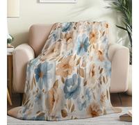 Jeté de canapé Convertible et réversible 200 x 220 cm - Couverture Plaid Polaire Douce Rétro Romantique Champ de Fleurs, Chaude et légère pour canapé lit et Toutes Les Saisons Multicolore