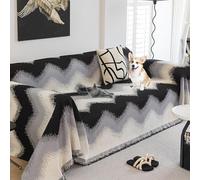 Jeté De Canapé Double Face Lavable, Multifonctionnel, pour Canapé 2/3/4 Coussins, Toutes Saisons(Black,180 * 230cm/71 * 90.5in)