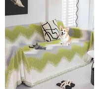 Jeté De Canapé Double Face Lavable, Multifonctionnel, pour Canapé 2/3/4 Coussins, Toutes Saisons(Green,180 * 340cm/71 * 134in)