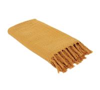 The Home Deco Factory - Jeté de canapé TX8159 - Coton gaufré 130 x 160 cm - Ocre