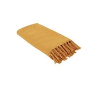 The Home Deco Factory - Jeté de canapé TX8159 - Coton gaufré 130 x 160 cm - Ocre