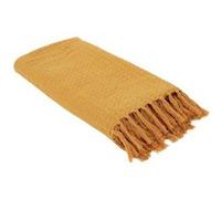 The Home Deco Factory - Jeté de canapé TX8159 - Coton gaufré 130 x 160 cm - Ocre
